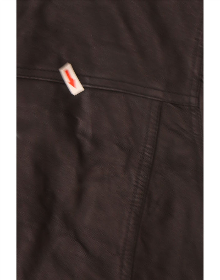 Jaqueta de couro feminina vintage Reino Unido 16 grande couro preto