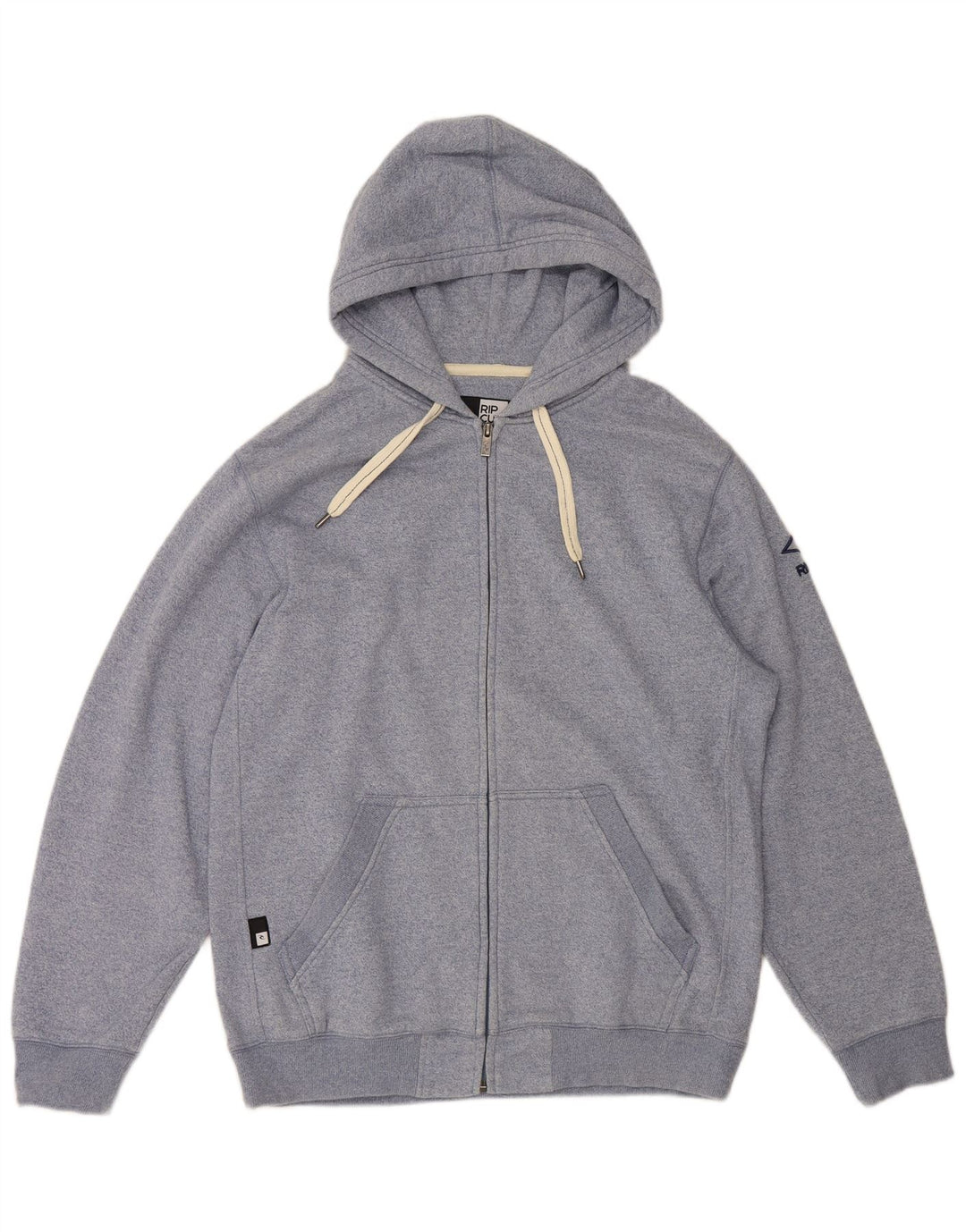 Rip Curl Suéter masculino com capuz e zíper grande algodão azul