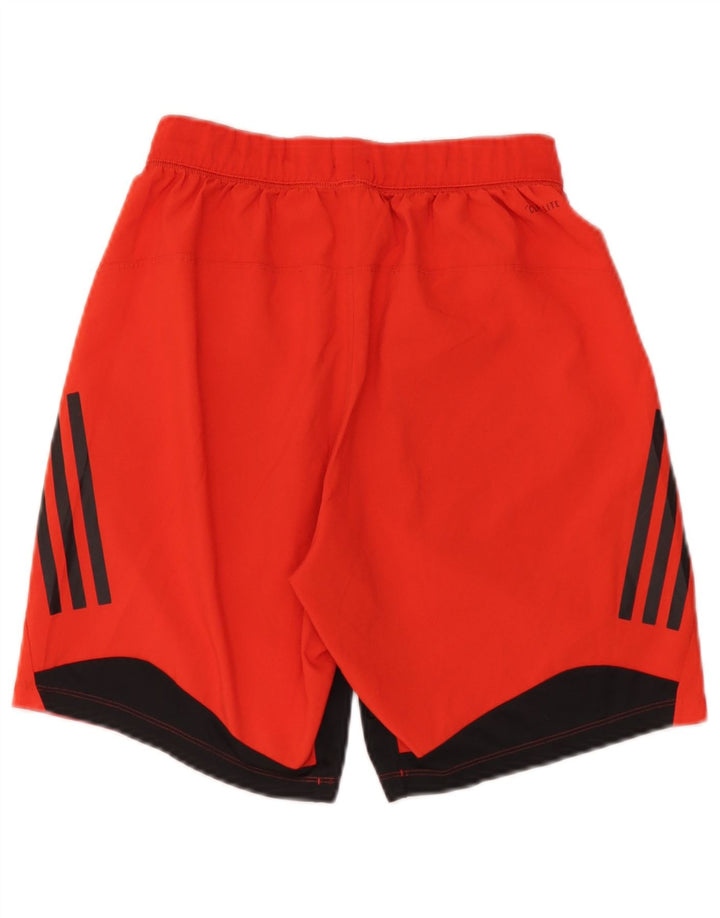 Adidas Mens Climalite Sport Shorts Pequeno Poliéster Colorblock Vermelho