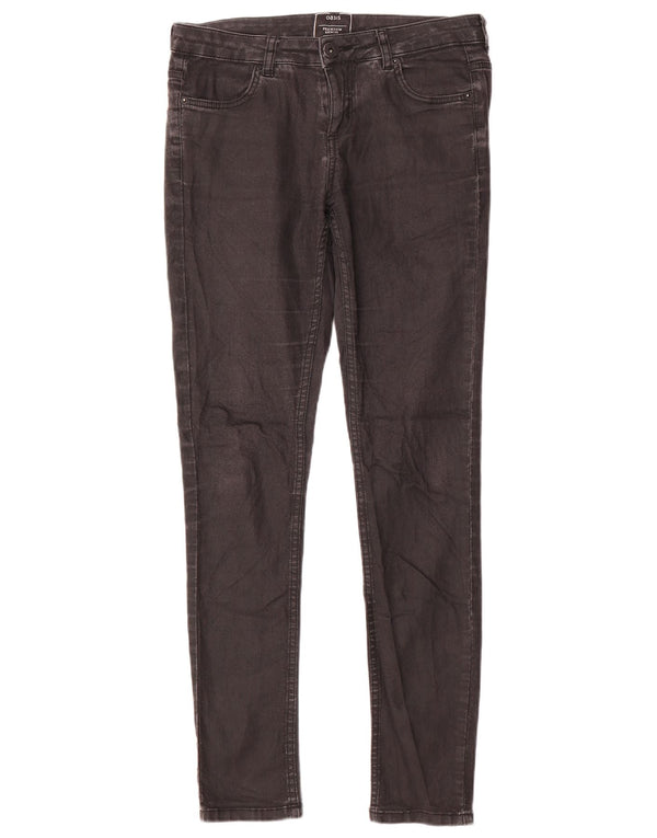 Jeans skinny feminino Oasis UK 12 médio W32 L32 algodão cinza