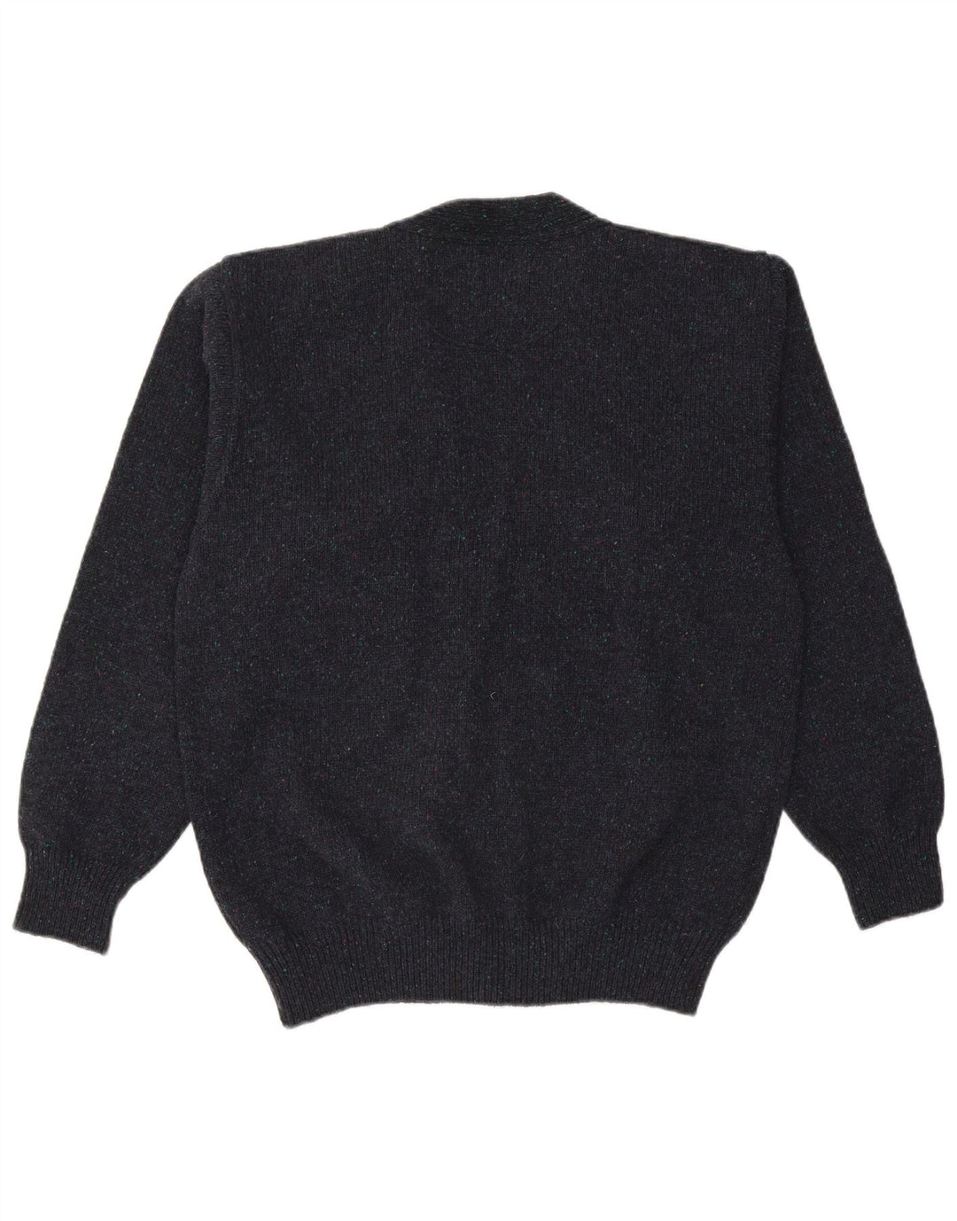 Suéter cardigã masculino vintage IT 50 lã azul marinho médio