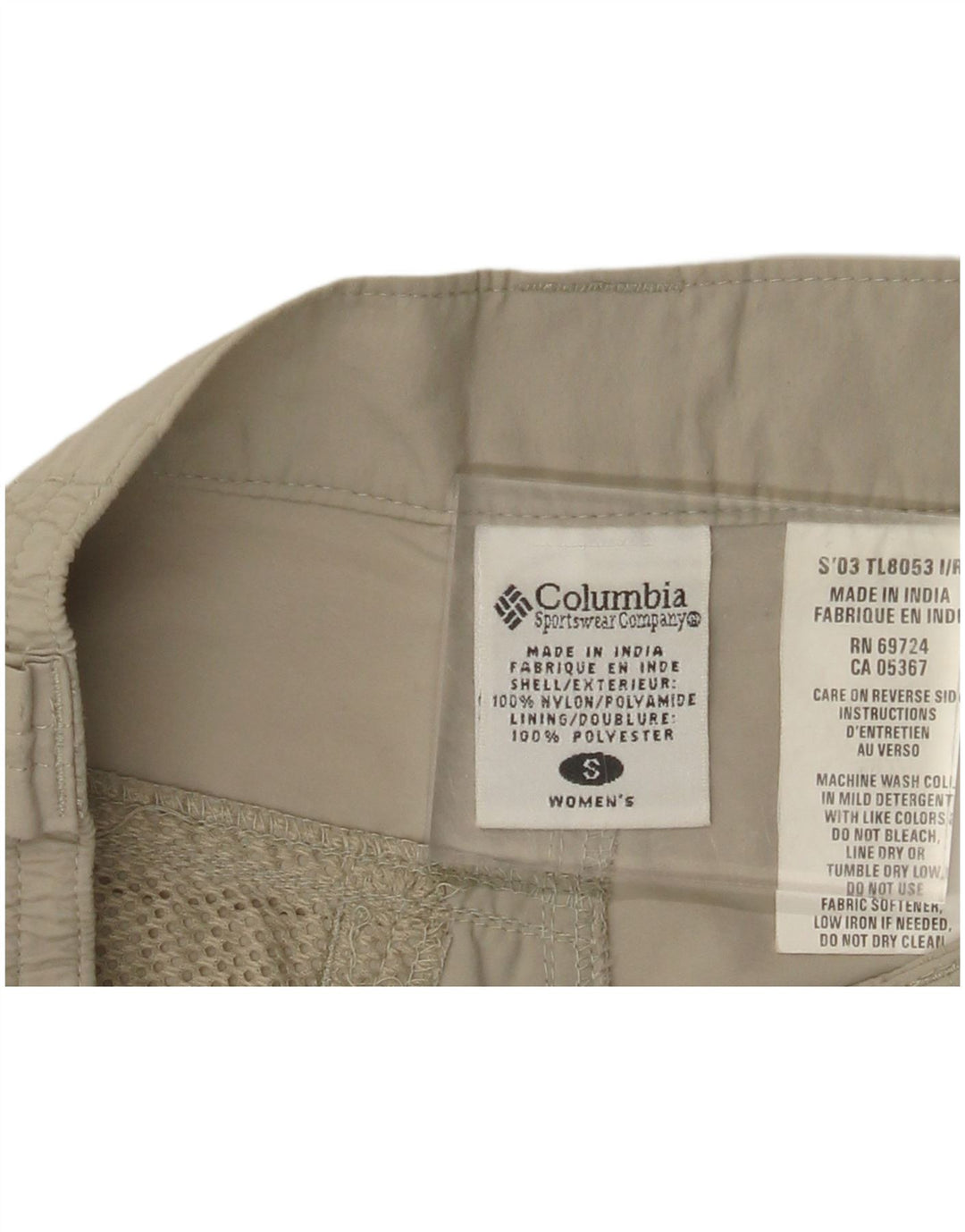 COLUMBIA Shorts Cargo Feminino Pequeno W27 Verde Nylon