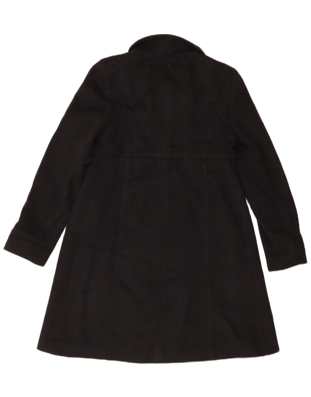 Zara Casaco feminino duplo breasted UK 10 pequeno lã preta