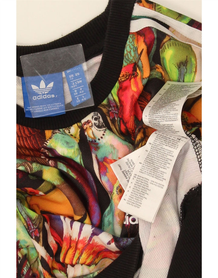 Adidas Womens Crop Sweatshirt Jumper UK 12 Médio Multicolorido