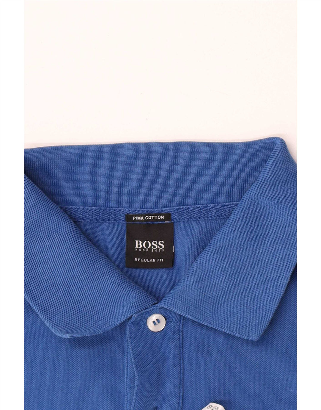 Camisa polo masculina Hugo Boss Regular Fit grande algodão azul