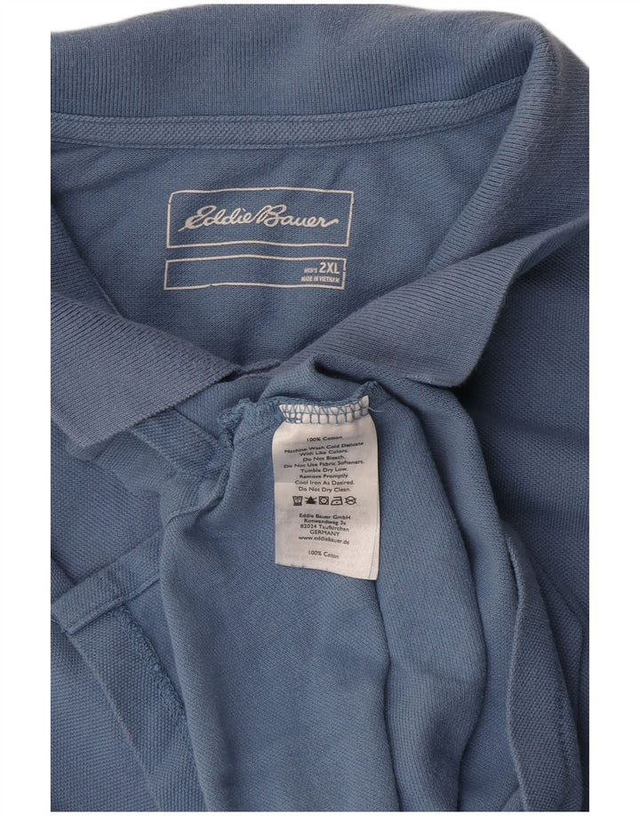 Camisa pólo masculina Eddie Bauer 2XL algodão azul