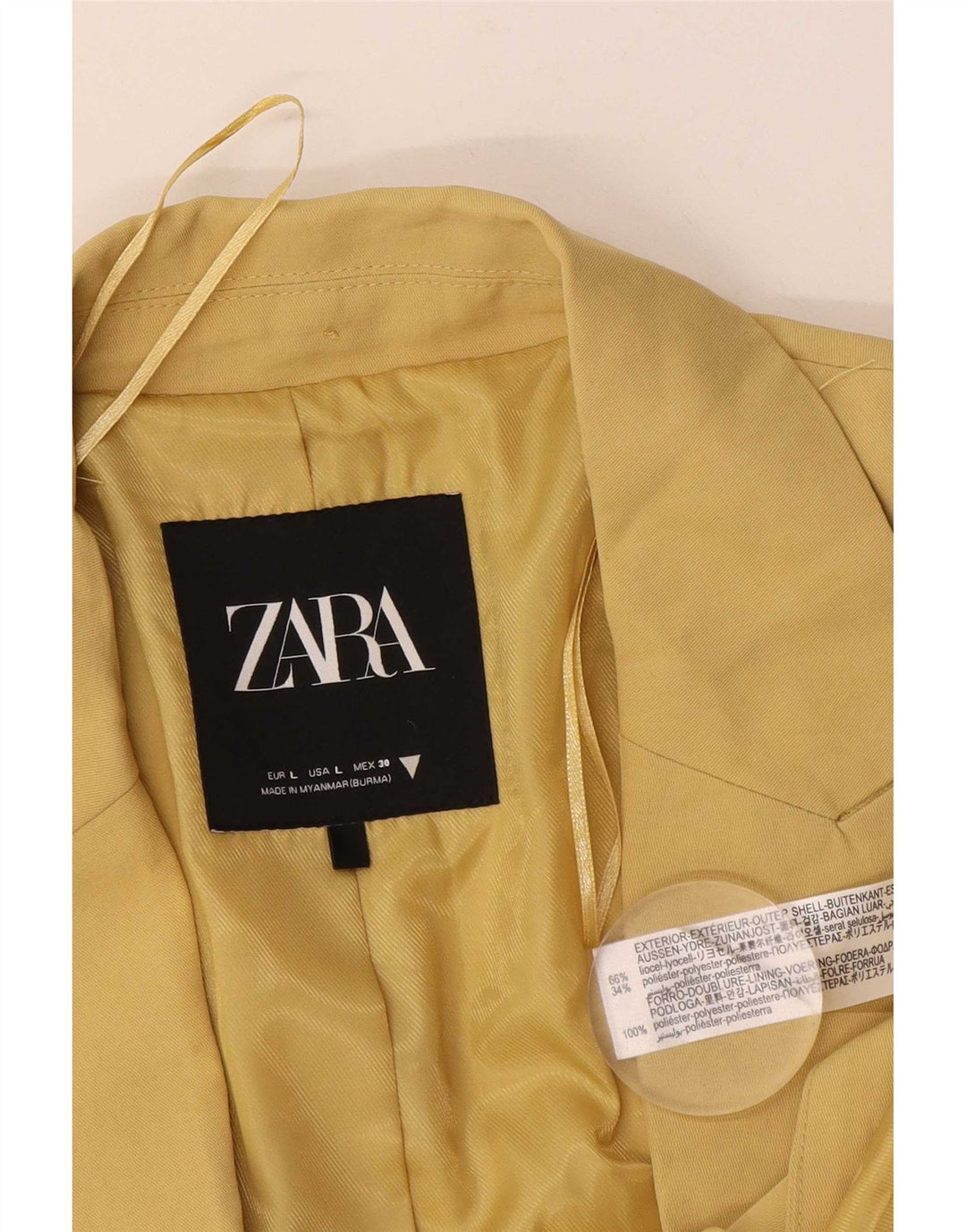 Jaqueta blazer feminina Zara com 2 botões Reino Unido 16 grande preto Lyocell