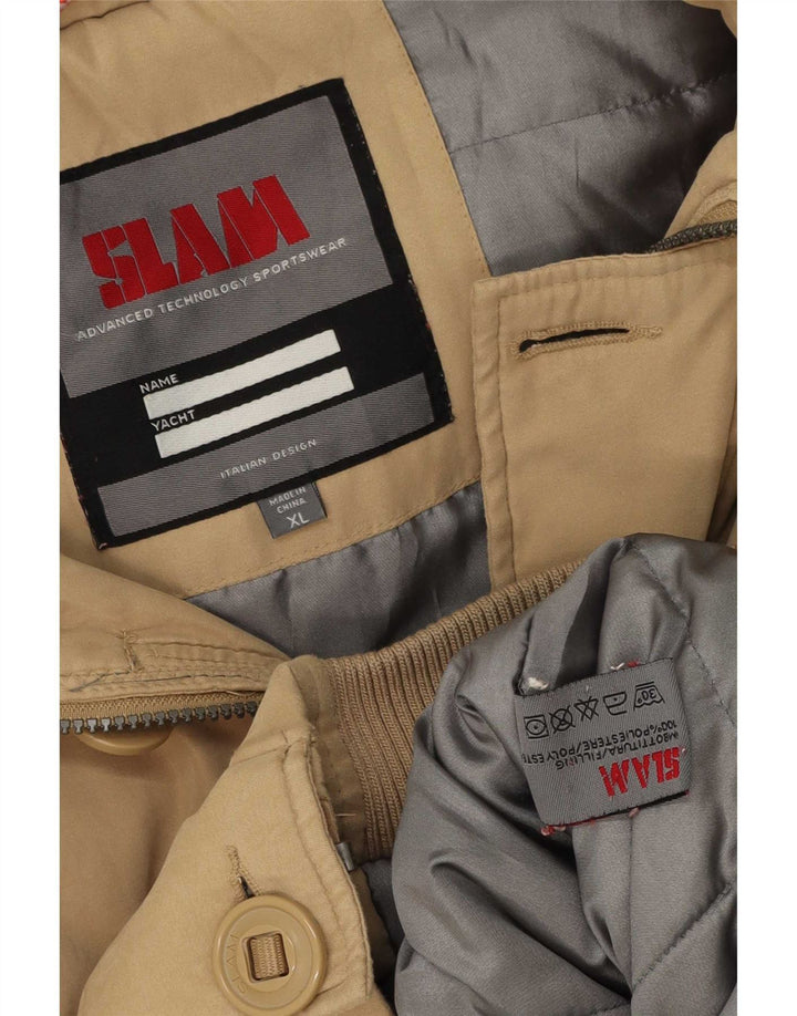 Jaqueta bomber com capuz masculina Slam UK 42 XL poliéster bege