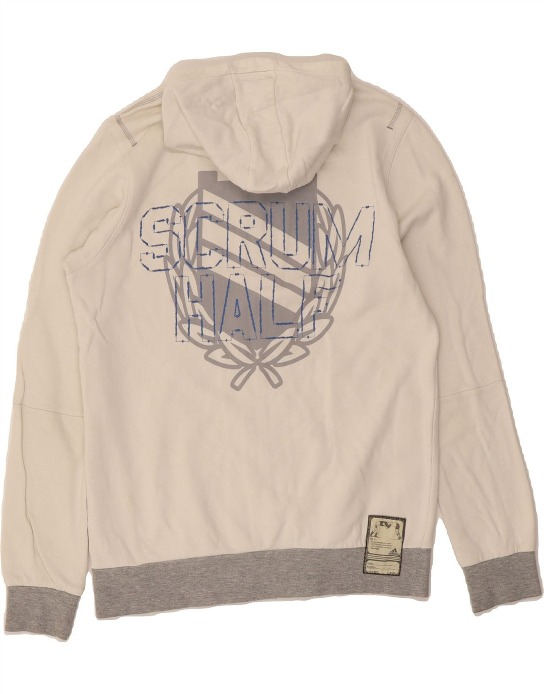 ADIDAS Girls Graphic Zip Hoodie Sweater 13-14 Years White Cotton Vintage Adidas and Second-Hand Adidas from Messina Hembry 