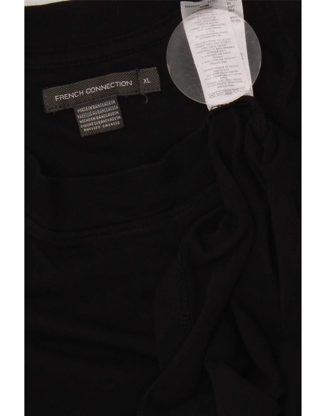 Camiseta masculina French Connection Top XL algodão preto