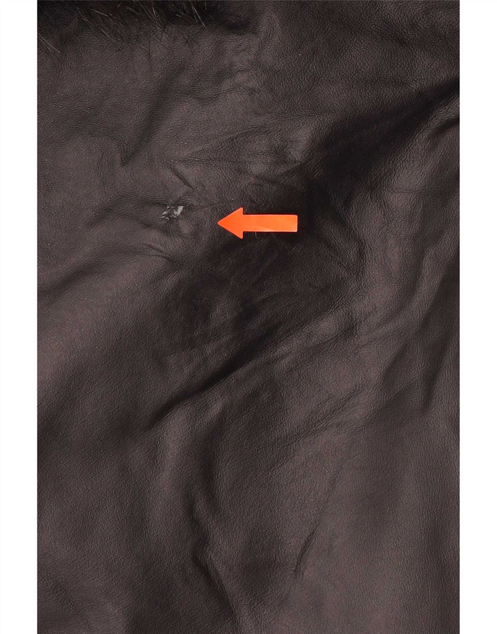 Casaco de couro grande Wallis feminino Reino Unido 10 pequeno preto