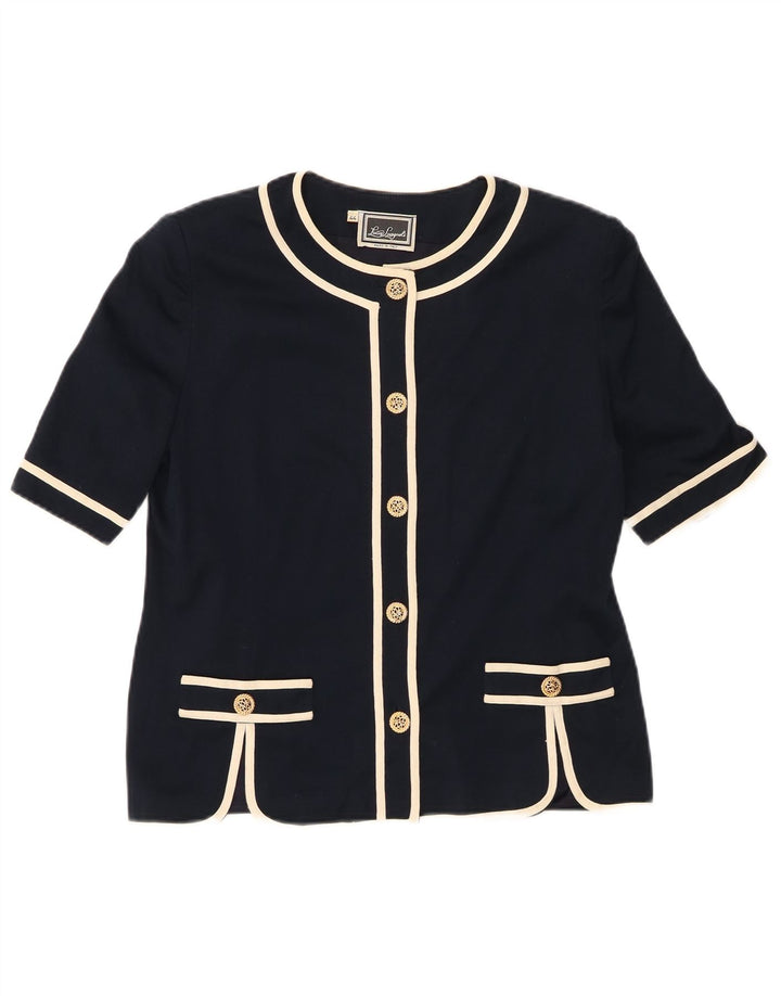 Jaqueta blazer feminina de manga curta LUISA SPAGNOLI IT 44 azul marinho médio
