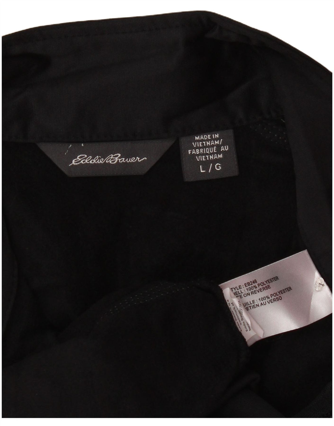 EDDIE BAUER Jaqueta masculina de agasalho grande poliéster preto