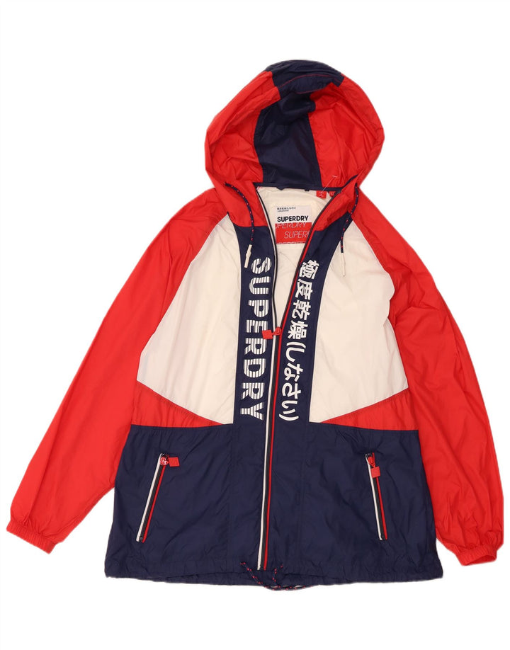 Superdry Womens Oversized Graphic Rain Jacket UK 10 Pequeno Multicolorido