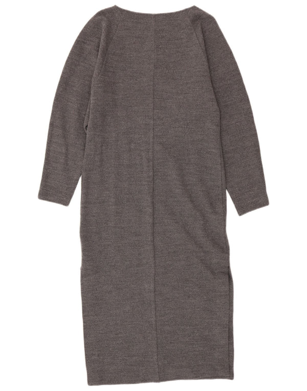 Cos vestido feminino de manga comprida UK 10 pequeno lã cinza