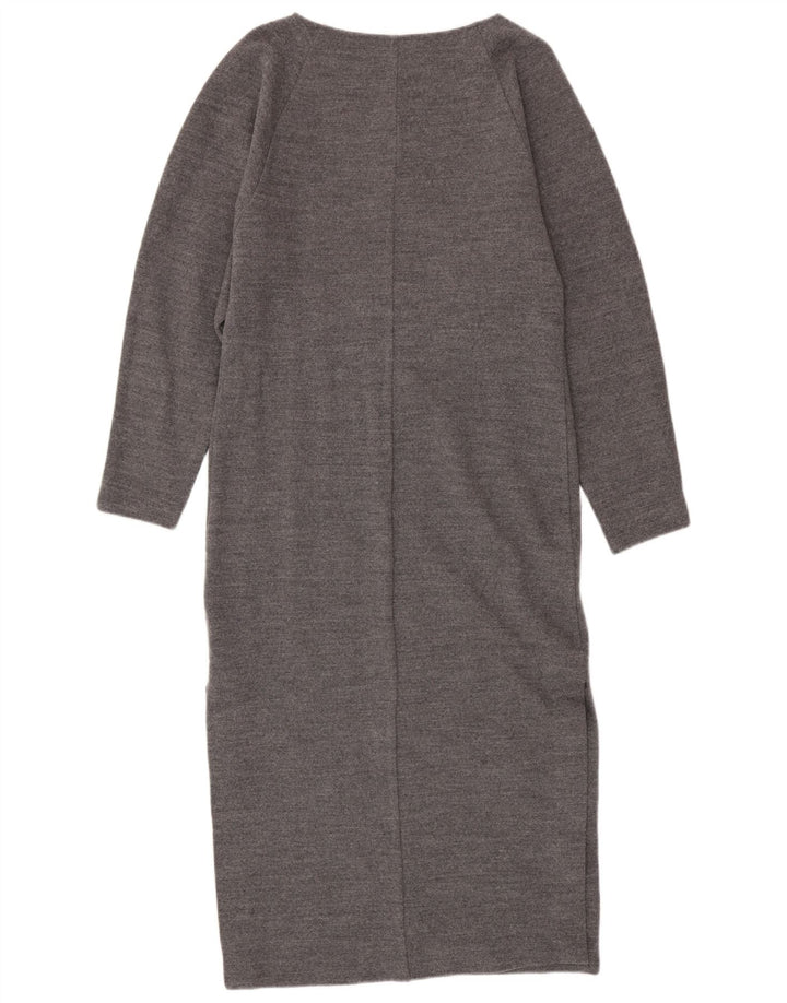 Cos vestido feminino de manga comprida UK 10 pequeno lã cinza