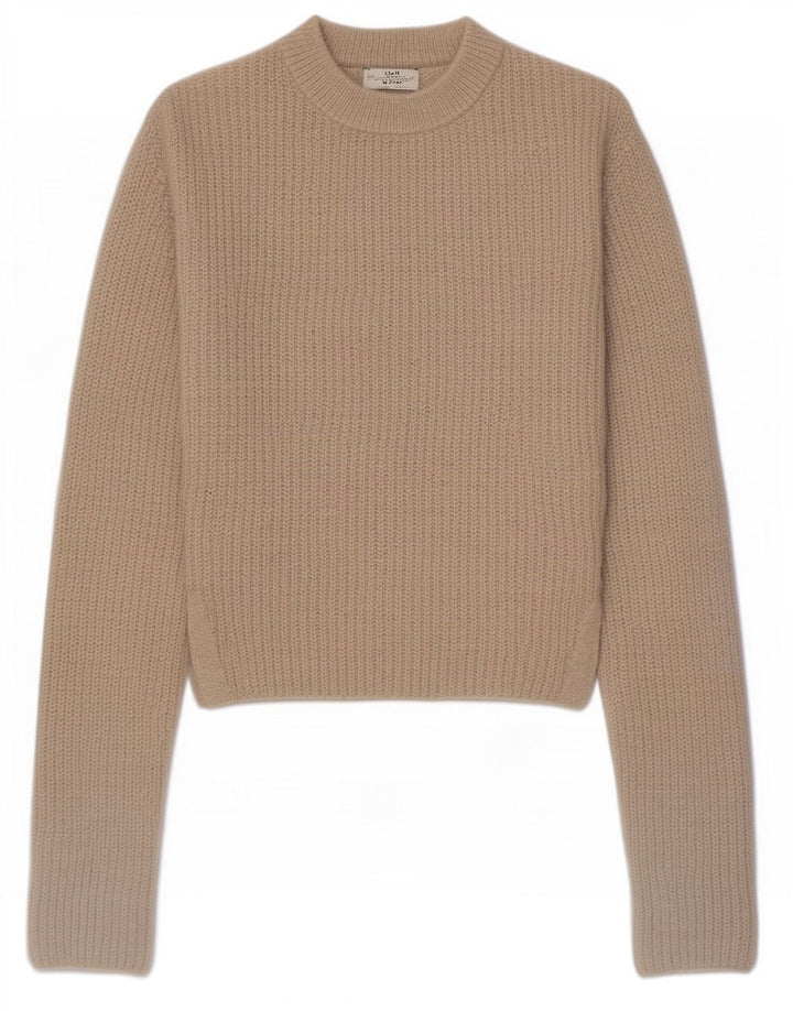 Zara Suéter feminino com gola tartaruga e gola alta, Reino Unido 12 poliéster bege médio