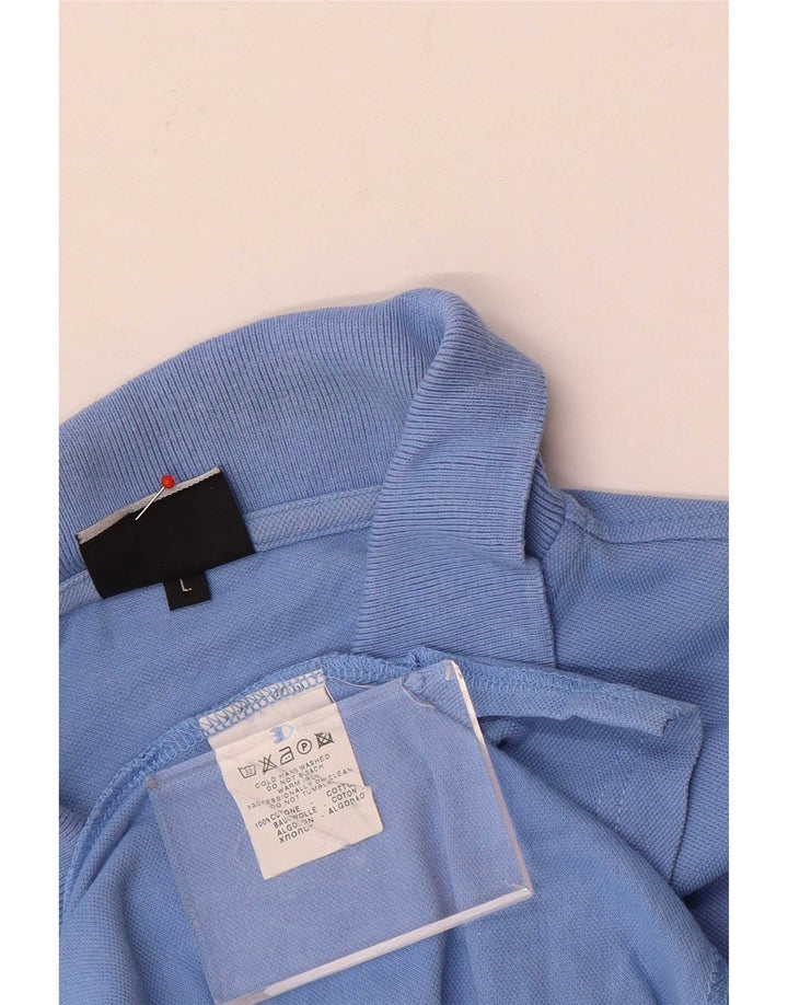 Camisa polo masculina Trussardi grande algodão azul