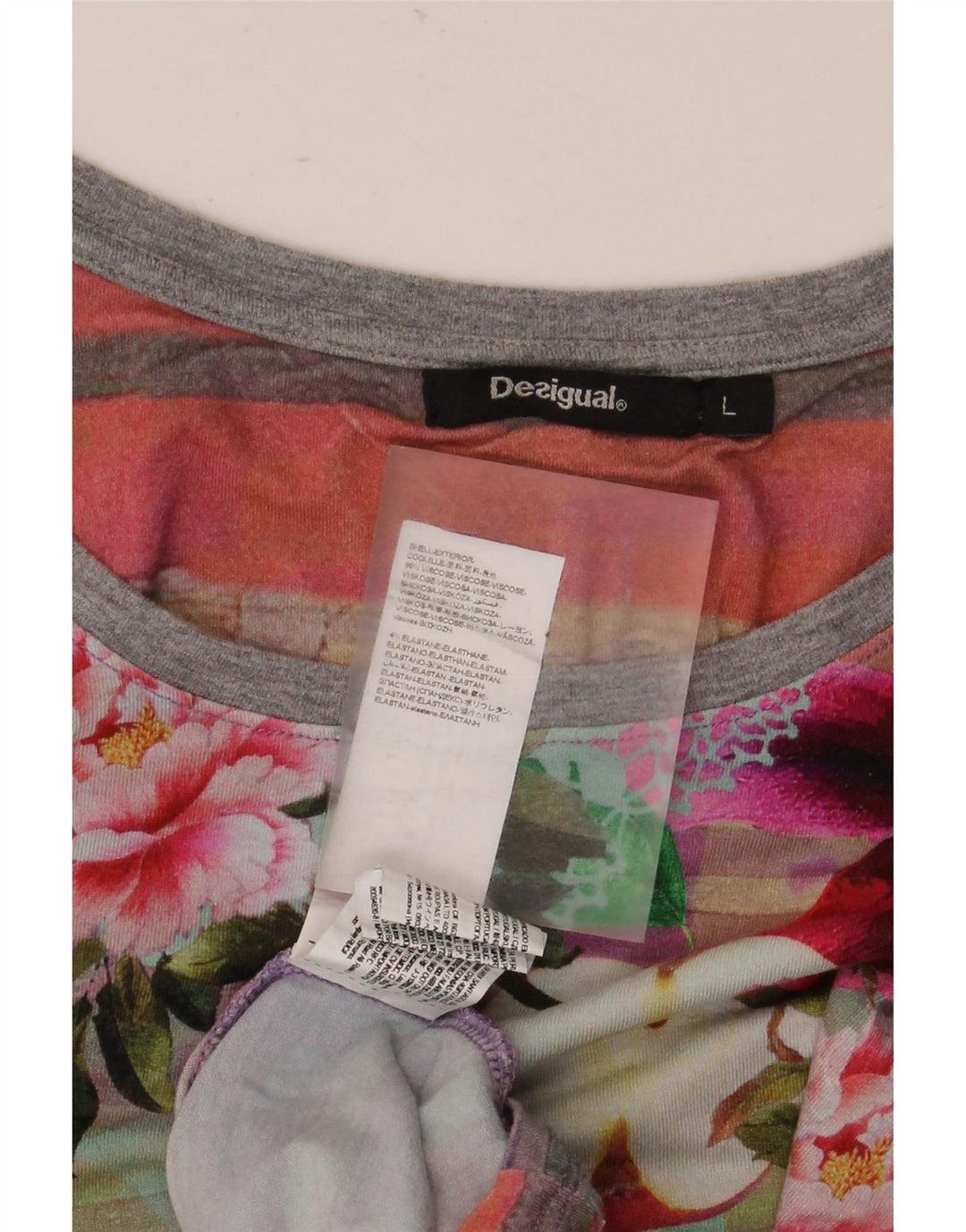 Blusa feminina regular Desigual Top UK 16 grande viscose floral multicolorida