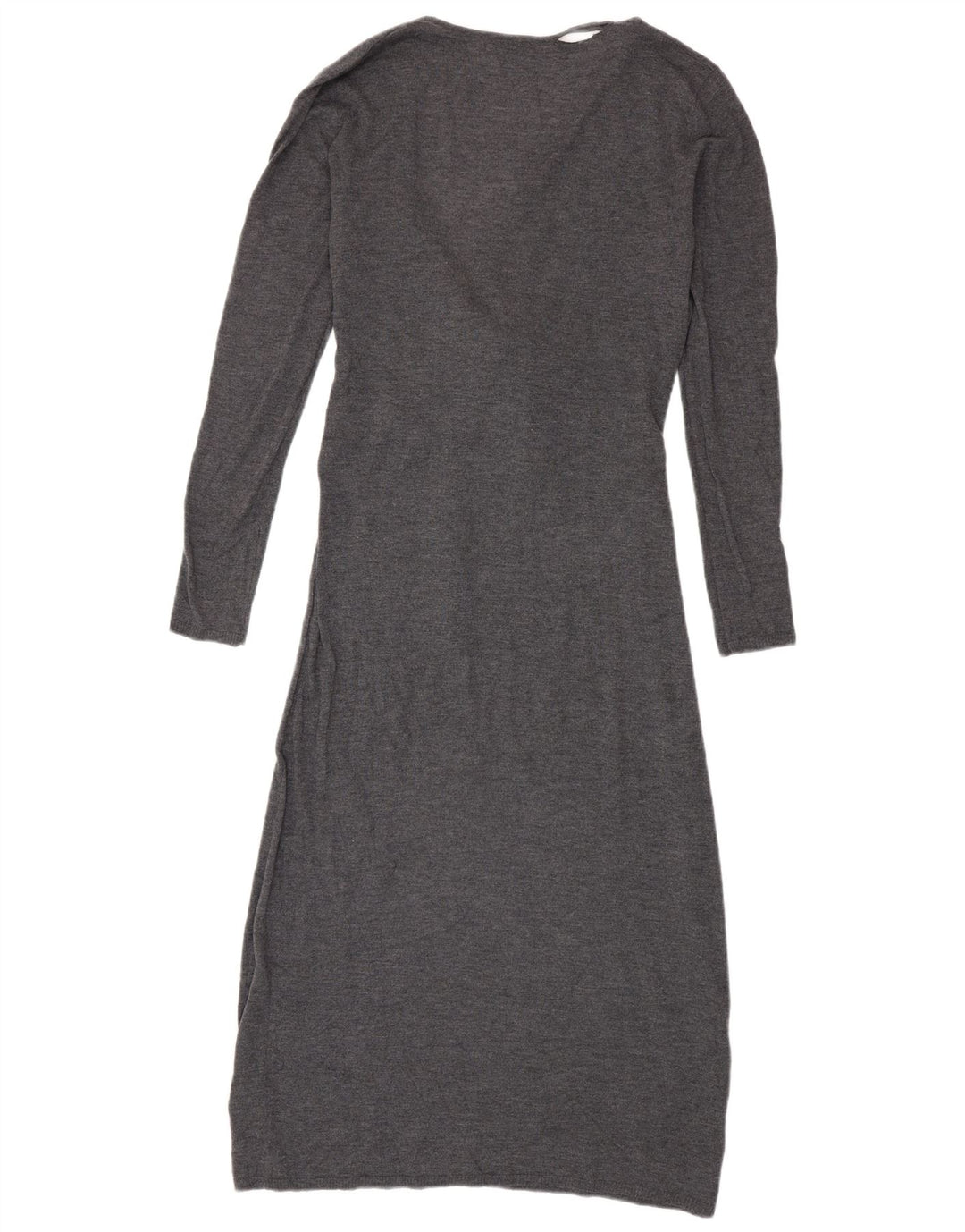Vestido jumper feminino Zara de manga comprida Reino Unido 10 pequeno poliéster cinza