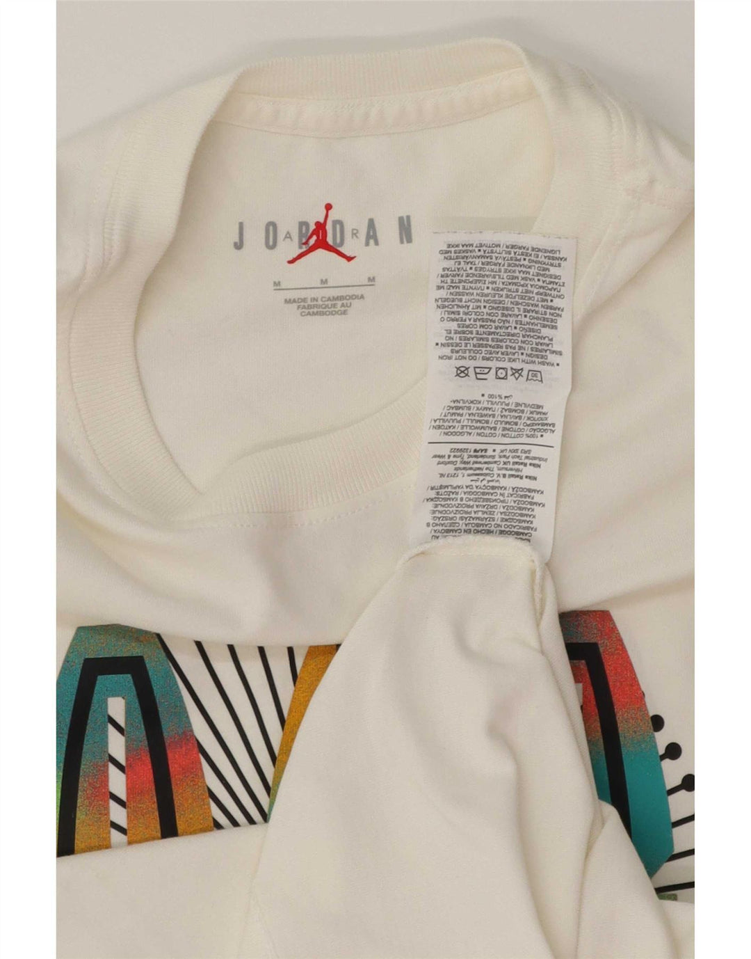 Camiseta Jordan masculina gráfica Top médio algodão branco