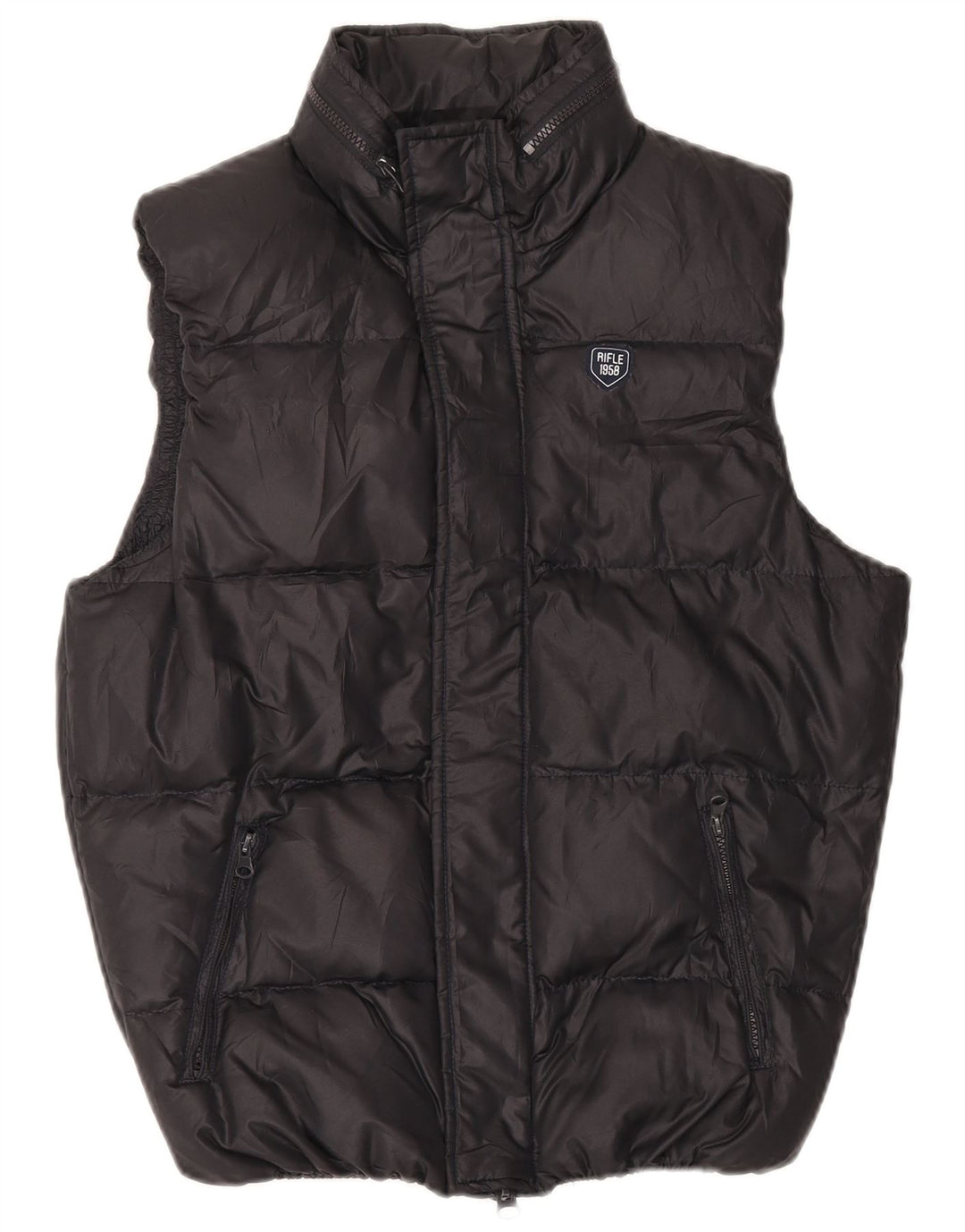 Colete acolchoado com capuz masculino Rifle UK 36 poliéster preto pequeno