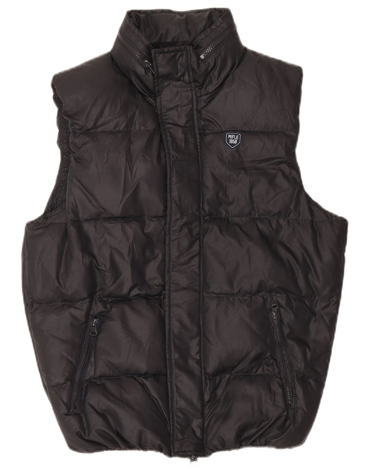 Colete acolchoado com capuz masculino Rifle UK 36 poliéster preto pequeno