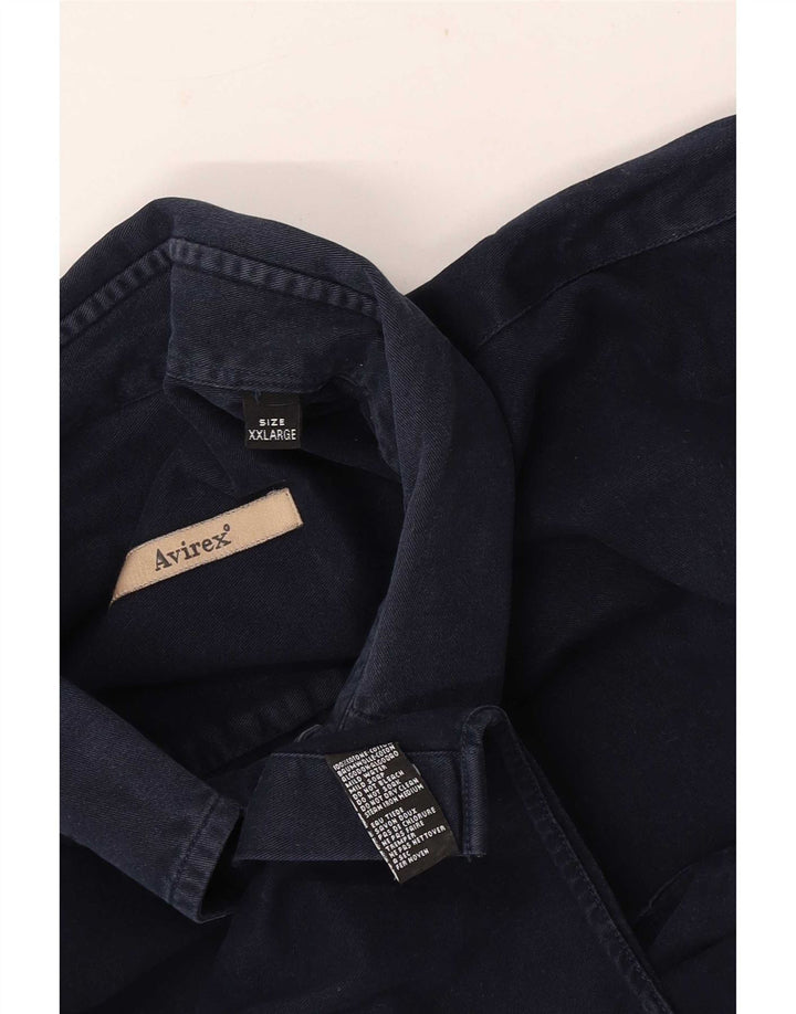 Camisa masculina Avirex 2XL algodão azul marinho