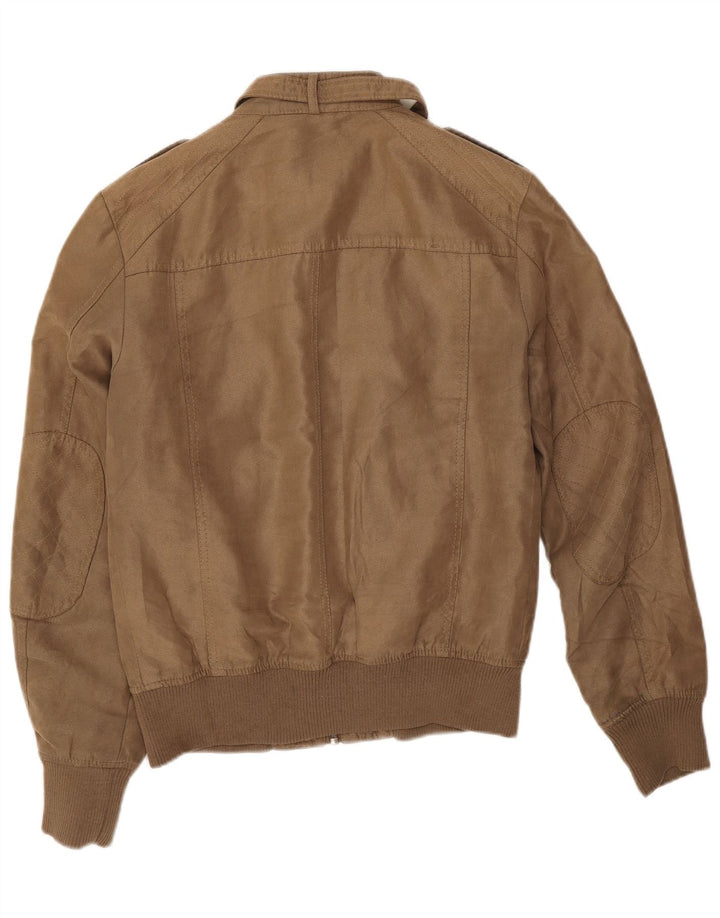 Jaqueta bomber militar masculina Zara Reino Unido 36 pequena marrom