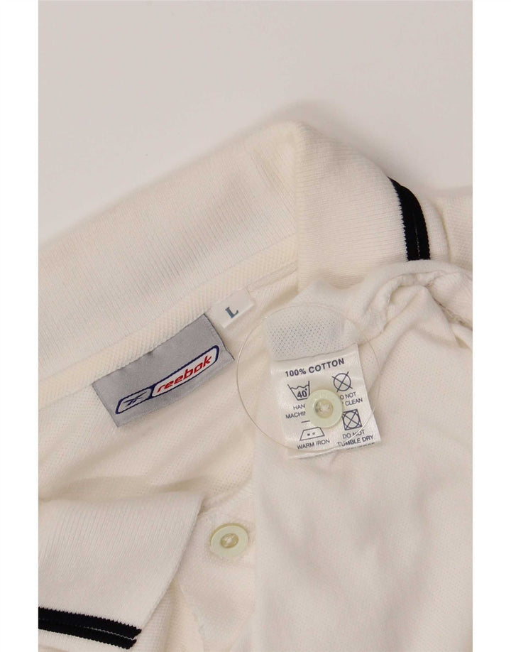 Camisa polo masculina Reebok grande algodão branco