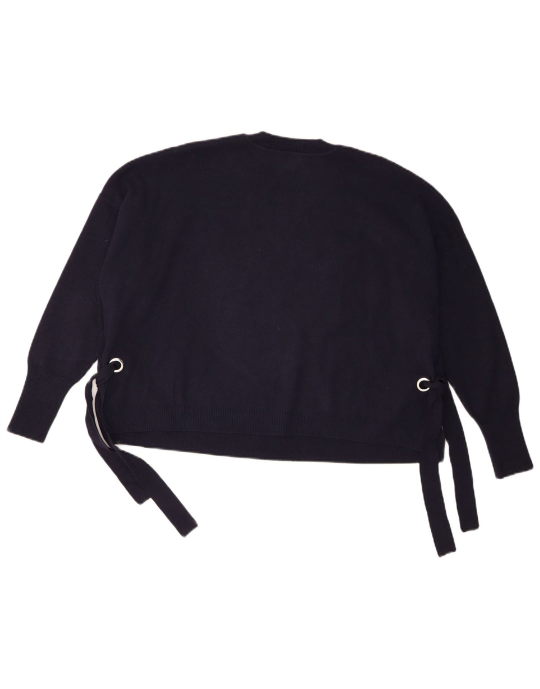 Suéter feminino Whistles com gola redonda e gola redonda Reino Unido 10 pequeno azul marinho