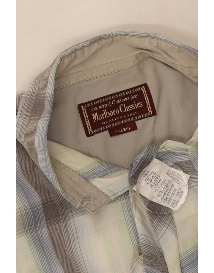 Camisa Masculina Marlboro Classics XL Cinza Xadrez Algodão