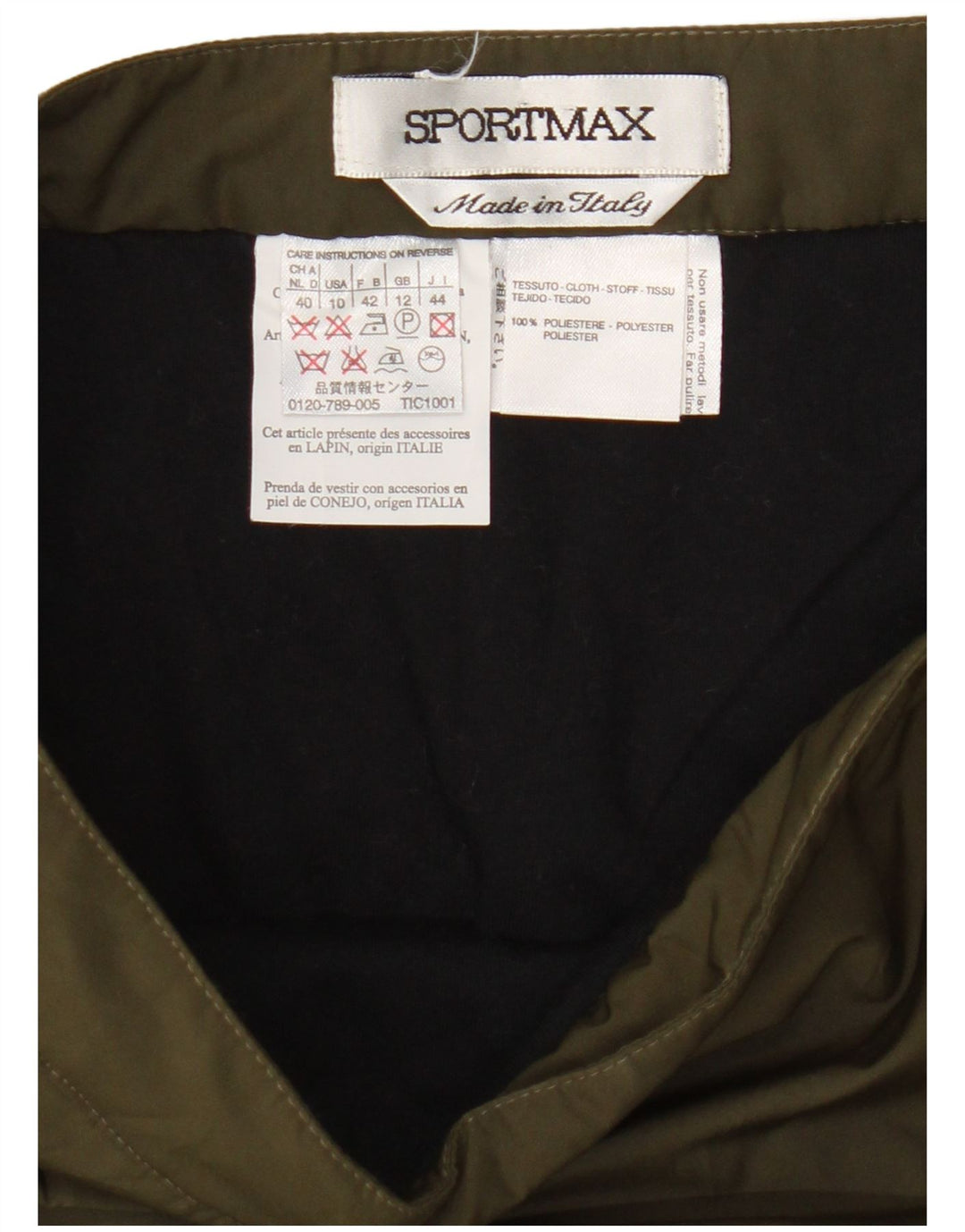 Saia Midi Feminina Sportmax UK 12 Médio W30 Poliéster Verde