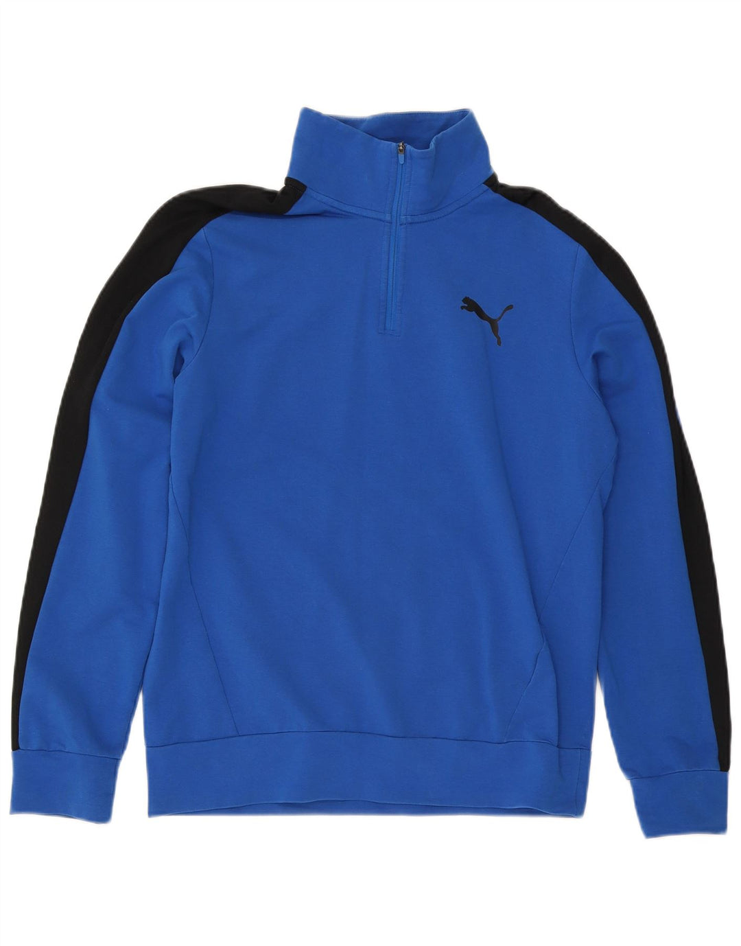PUMA Masculino Zip Neck Moletom Jumper Médio Azul Colorblock