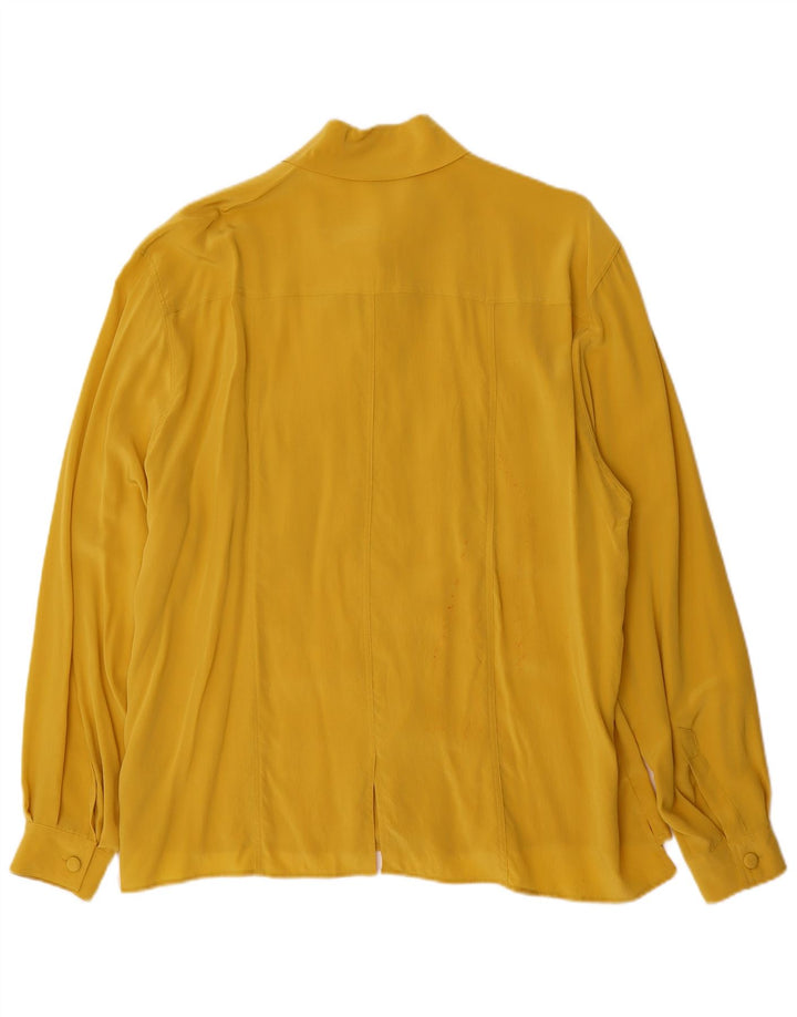 Brigitte camisa feminina IT 46 grande seda amarela