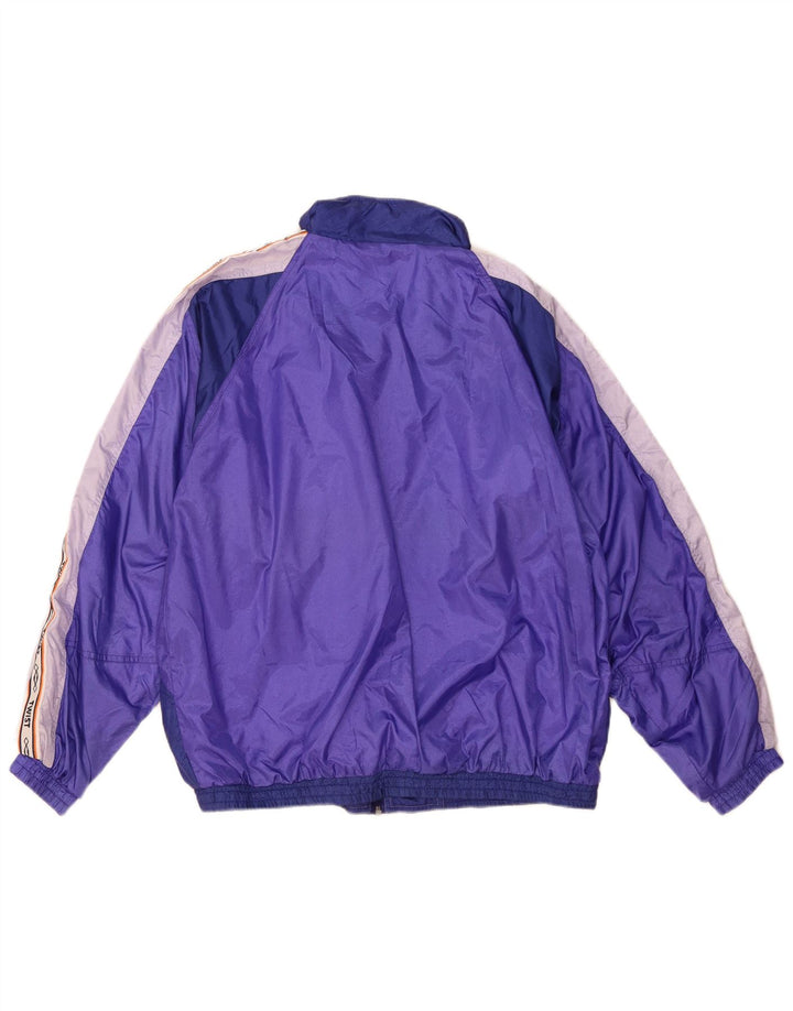 Jaqueta de agasalho gráfico masculino vintage grande bloco colorido roxo