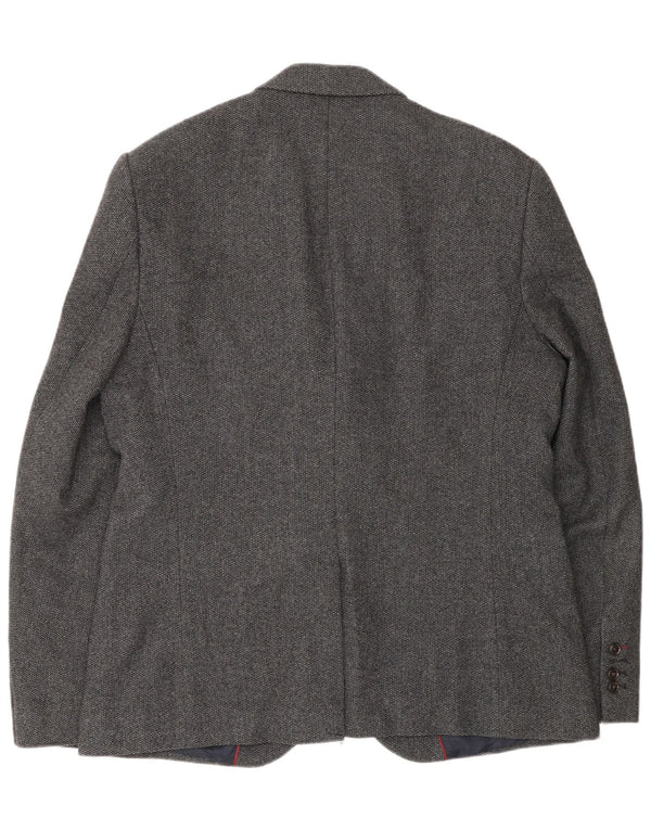 Jaqueta blazer masculina de 2 botões Jack Wills Reino Unido 42 XL lã cinza