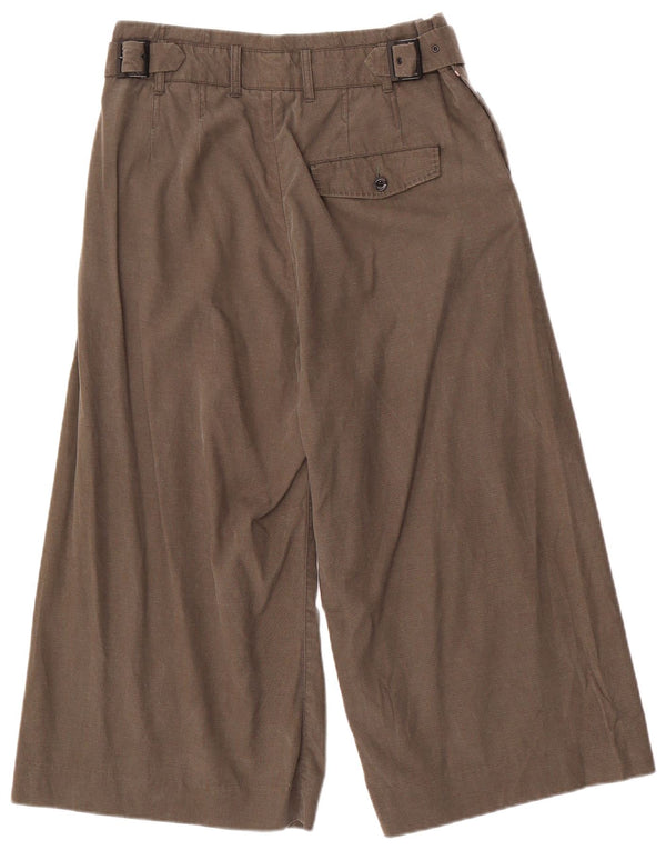 Calça capri feminina de cintura alta com perna larga G-Star W29 L20 cáqui Lyocell