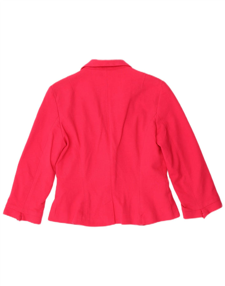 Jaqueta blazer feminina Zara crop 1 botão Reino Unido 14 grande algodão rosa
