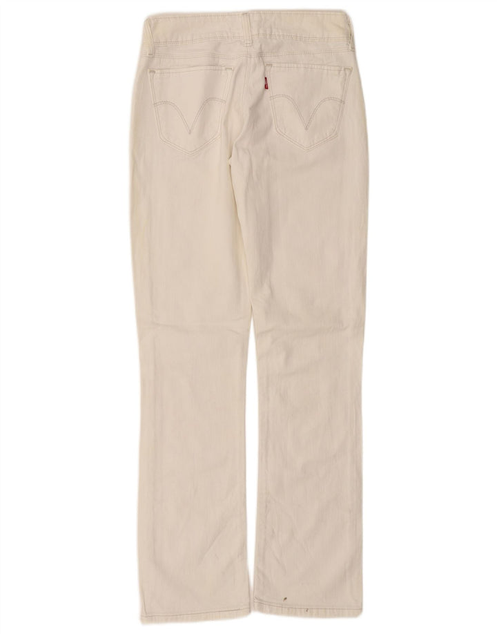 Calça jeans feminina Levi's 470 cintura baixa reta W32 L32 off white