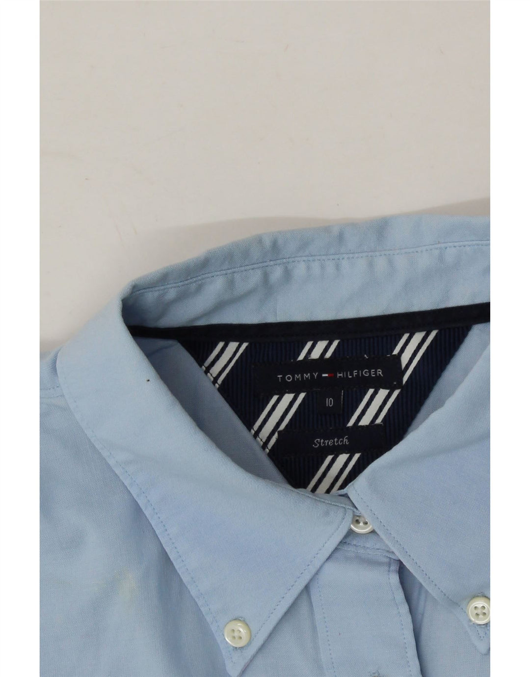 TOMMY HILFIGER Womens Shirt US 10 Large Blue Cotton Vintage Tommy Hilfiger and Second-Hand Tommy Hilfiger from Messina Hembry 