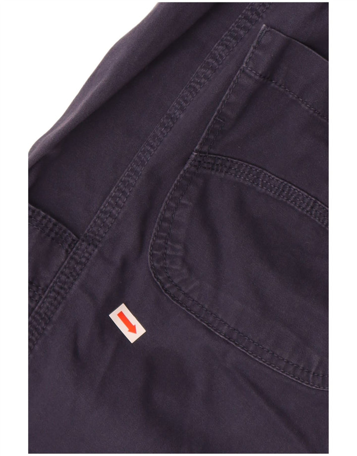 Calça capri feminina WEIRD FISH Reino Unido 14 grande W34 azul marinho algodão