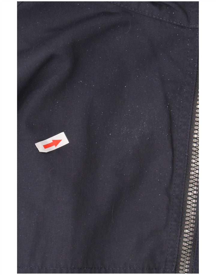 Jaqueta de chuva masculina Murphy & Nye Reino Unido 42 XL azul marinho nylon