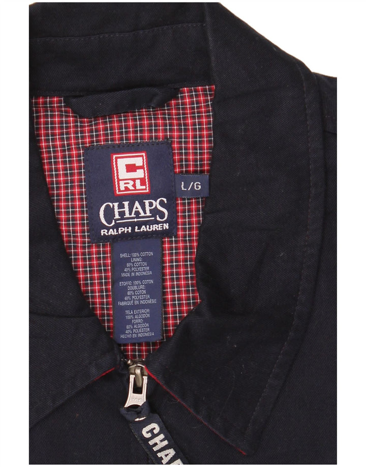 Jaqueta bomber masculina Chaps UK 40 grande algodão azul marinho