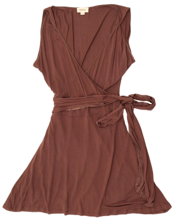 Vestido feminino diesel sem mangas evasê UK 6 XS marrom
