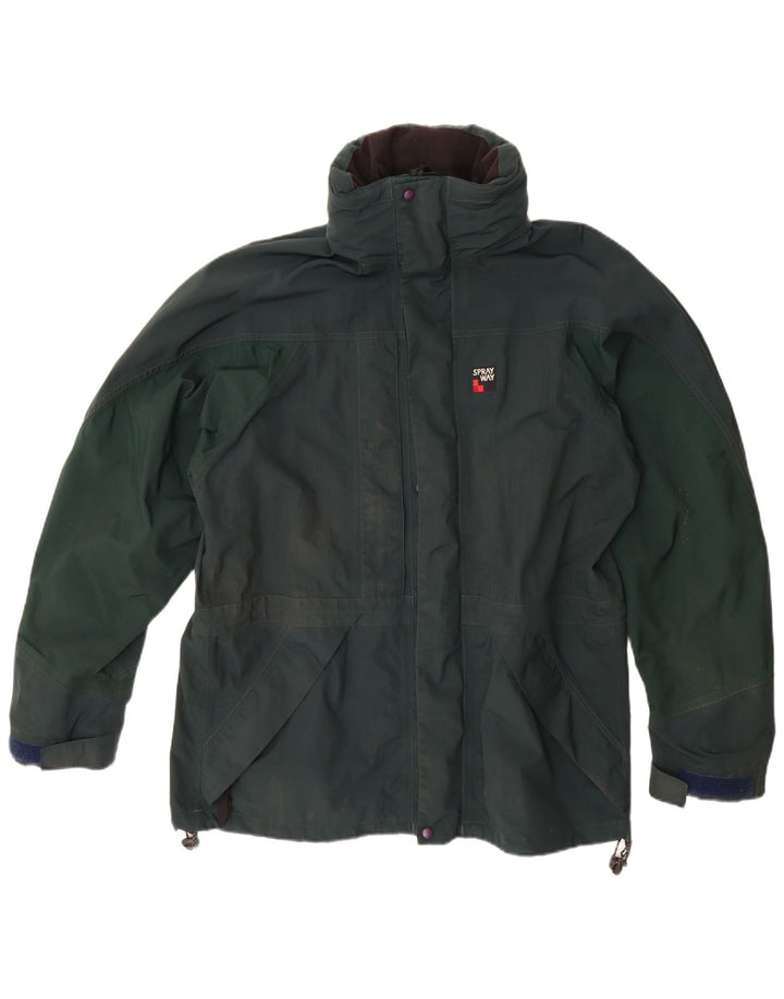 Jaqueta de chuva masculina SPRAYWAY com capuz UK 38 poliamida verde médio
