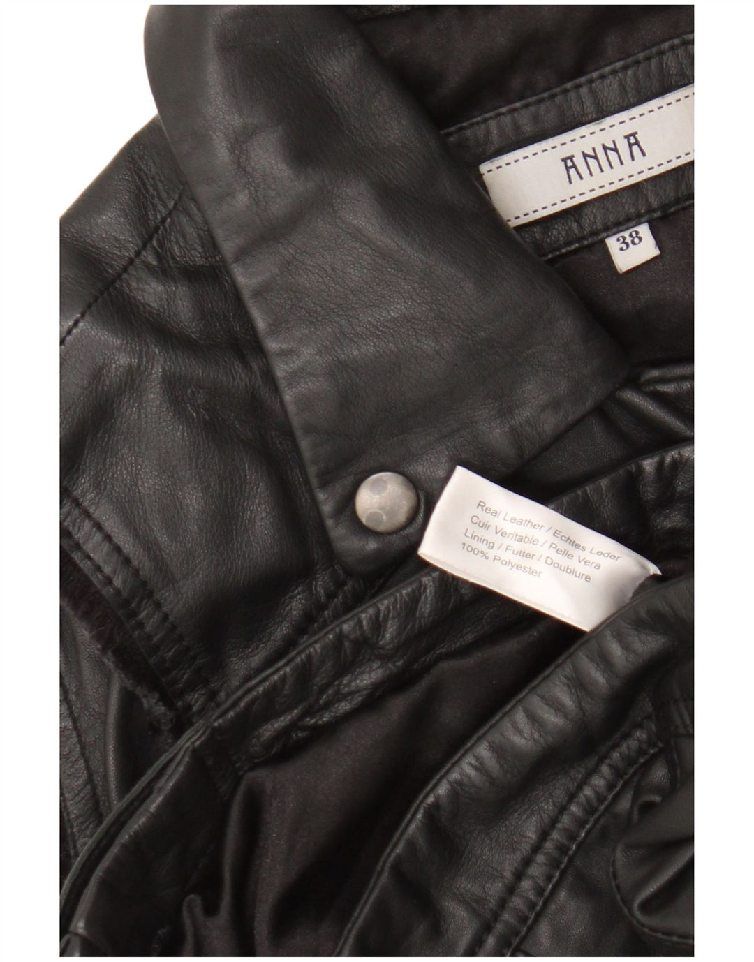 Anna Womens Biker Leather Gilet EU 38 Médio Couro Preto