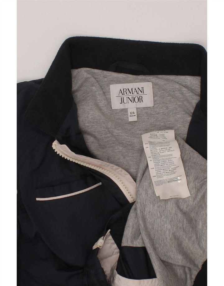 Jaqueta Bomber Armani Jeans Meninos 11-12 Anos Azul Marinho Poliéster
