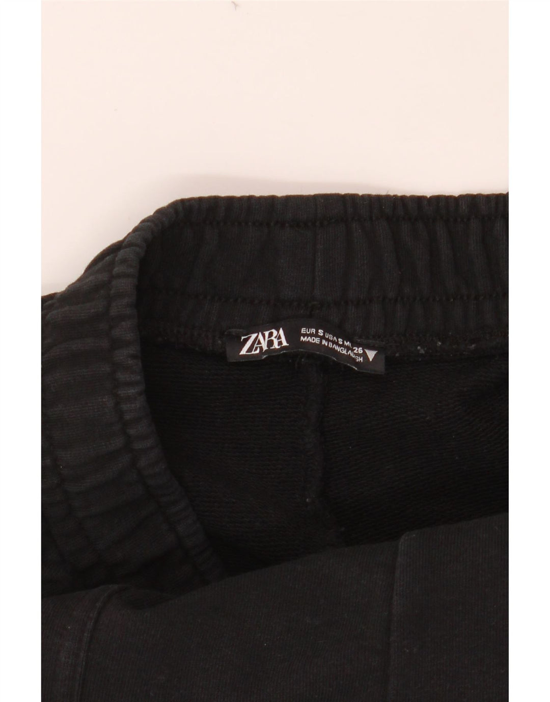 Calça de treino masculina ZARA Cargo pequena de algodão preto