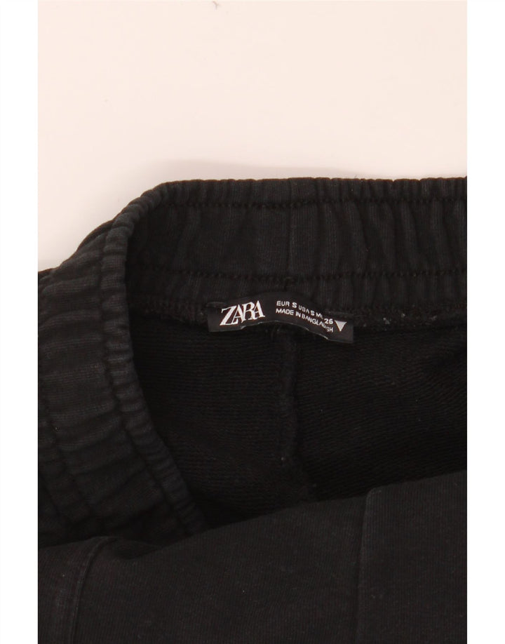 Calça de treino masculina ZARA Cargo pequena de algodão preto